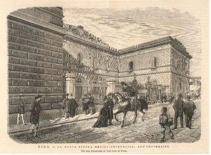 Fig. 13 - La Scuola medico-chirurgica di Pisa in una stampa ottocentesca. 