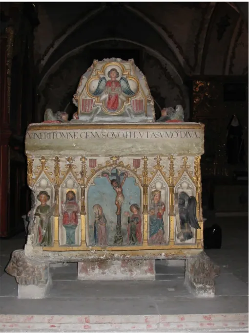 Fig. 4 Dettaglio della tomba di Isabel d’Aragona. Coimbra, monastero di Santa Isabel (Santa  Clara-a-Nova), coro basso