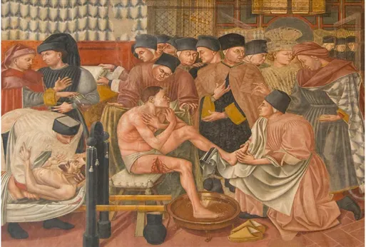 Fig. 3. Domenico di Bartolo, Gobierno y cura de los enfermos (1440-1441), Siena, Pellegrinaio  de Santa Maria della Scala