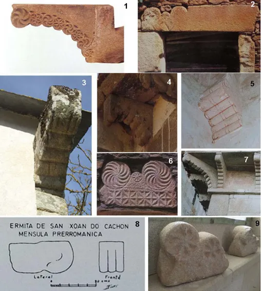 Figura 7: Ménsulas y modillones: 1. Modillón de rollos de Vilanova dos Infantes (imagen de 