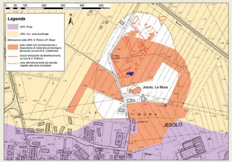 Figura 8. Localizzazione dello scavo in rapporto all’attuale insediamento di Jesolo.