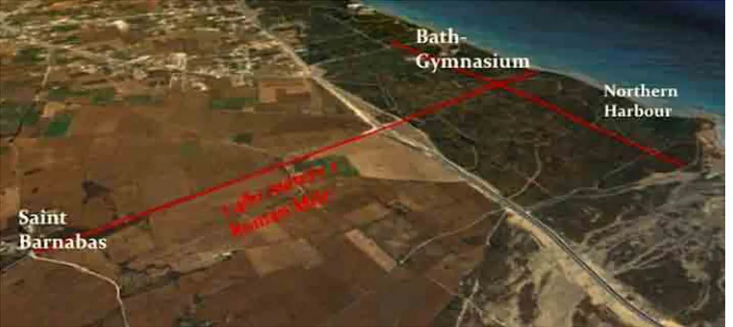 Fig. 3. Salamis-Constantia:  Basilica of Campanopetra (author’s picture)Fig. 2. Salamis-Constantia: extension of the site (author’s drawing)