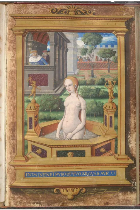 Fig. 6 : David observant Bethsabée, in Heures à l’usage de Rome, London - British Library, Ms
