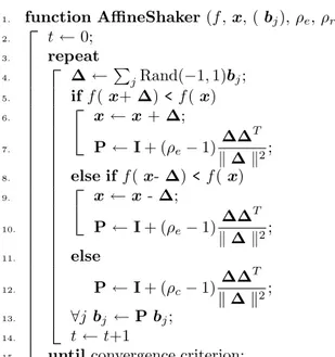 Figure 1: The Affine Shaker algorithm