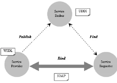 Fig. 1. Service Oriented Computing (Instances with Web Service)
