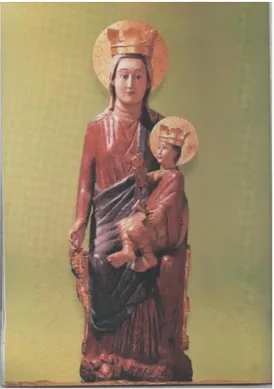 Fig. 3 - Antica immagine lignea della Madonna del Soccorso. Secondo  lo storico dell’arte Renzo Grandi avrebbe una datazione “al più non  ol-tre i primi anni del Trecento”