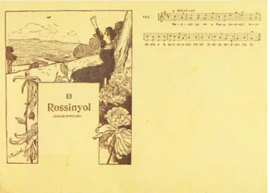 Figura 4.4 [Santiago Rusiñol, cartolina con lo spartito del canto popolare 