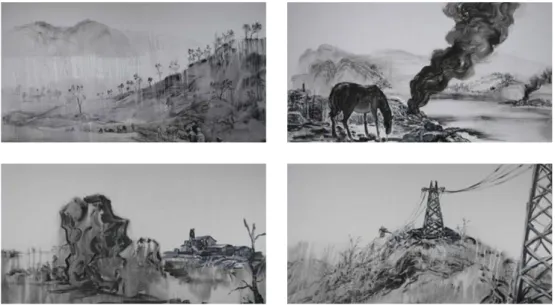 Fig.  5 Qiu  Anxiong  丘黯雄,  frame  tratti  da  Minguo landscape (Minguo fengjing 民国风景),  video  animazione,   14 minuti, 2007