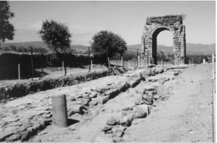 Fig.  7.  Tratto  del  cardo  della  città  romana  di  Capera  in  Estremadura.  Foto dell’autore