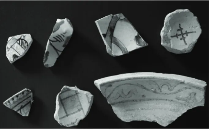 Fig. 2: Reperti ceramici  medievali recuperati  nell’area di Fiastra.