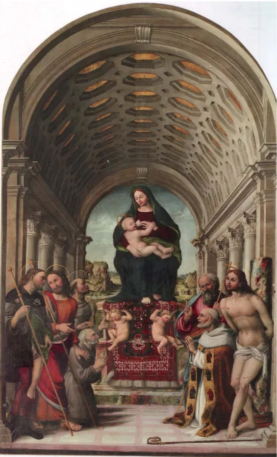 Fig. 1. Antonio da Faenza, Madonna del latte e santi, Montelupone, chiesa di San Francesco