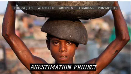 Figura 5 - Homepage del sito www. agestimationproject.com. 