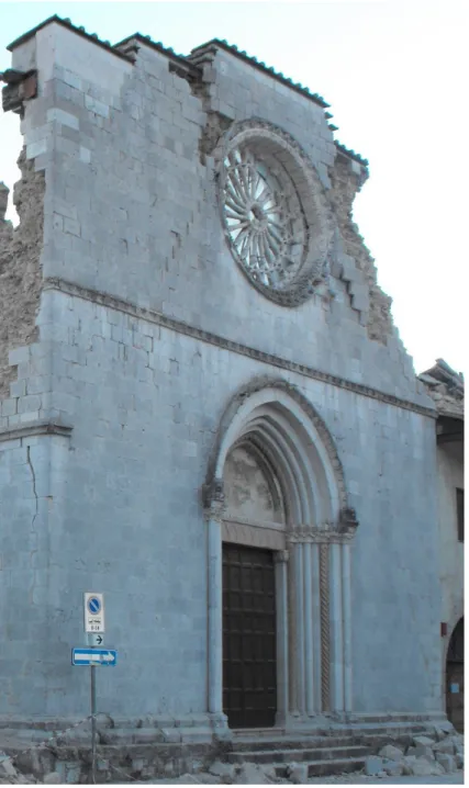 Fig. 1. Norcia, St. Francis, facade (from &lt;www.artribune.com&gt;, photo M. Mattioli)