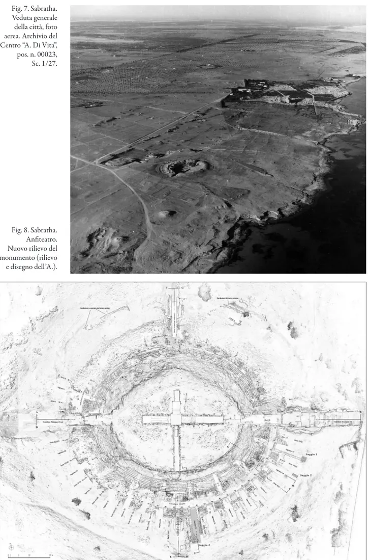 Fig. 8. Sabratha.  Aniteatro.  Nuovo rilievo del  monumento (rilievo  e disegno dell’A.)