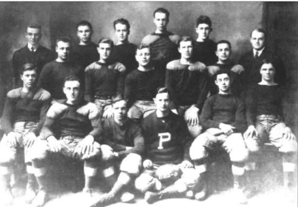 Fig. 1. Portland High School 1913 State Champion’s football team of which Ford was the star  fullback [pictured on the far right of the back row]