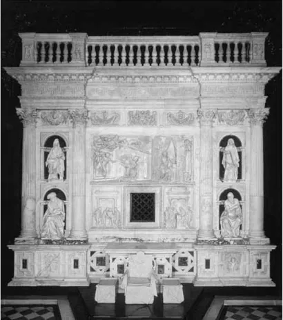 Fig. 7. Rivestimento marmoreo della Santa Casa, facciata  dell’altare, Loreto, basilica della Santa Casa.
