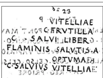 Figura 7  Iscrizione CIL V 1105, 17* nel ms. Guarnieri.   Osimo, Archivio storico comunale,   busta 20(8), XXIII, f