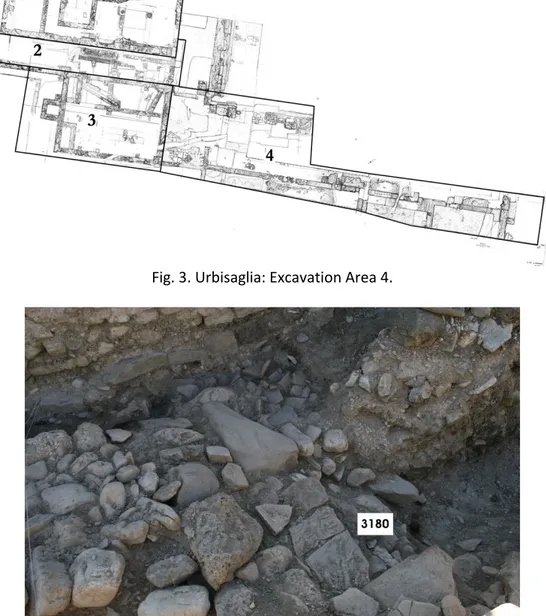 Fig. 4. Pollentia: foundations of the Republican age in Sector 2 of Excavation Area 4,  from the south-east