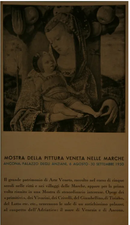 Fig. 9 Mostra della Pittura Veneta nelle Marche, dépliant, APZ, scat. 3
