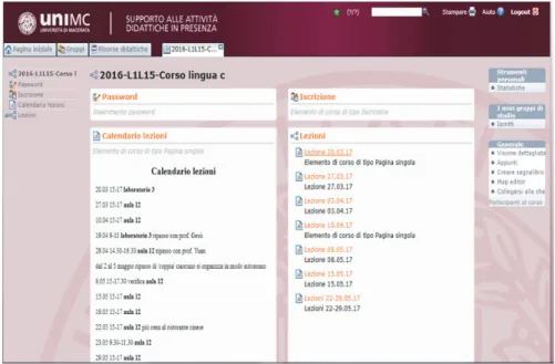 Fig. 2 - Pagina OLAT: esempio di una lezione  