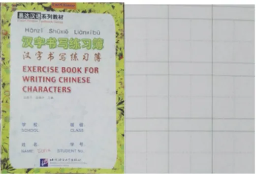 Fig. 3 - Quaderno degli esercizi per la scrittura dei caratteri cinesi