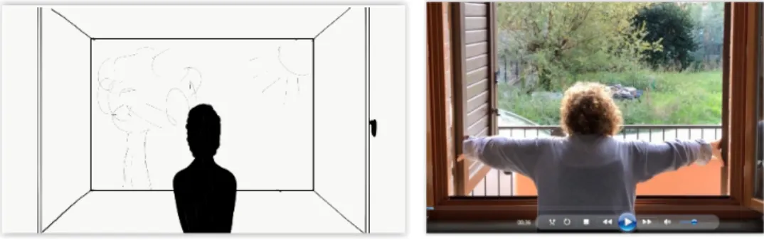 Figure 1. An example of storyboard and related video frame created by students. The collection of data relied on two methods, teacher’s first-hand observation during the class workshop sessions and a semi-structured individual interview developed after the