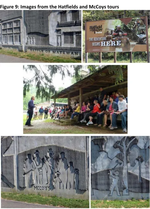 Figure	
  9:	
  Images	
  from	
  the	
  Hatfields	
  and	
  McCoys	
  tours	
  