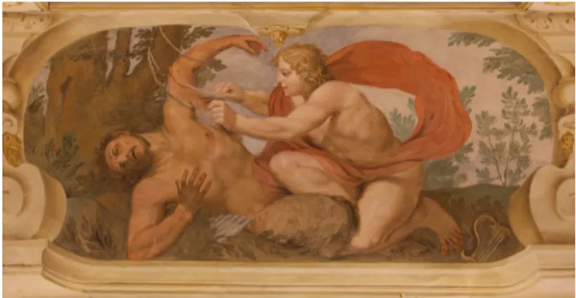 Fig. 12. Carlo Antonio Rambaldi,  Apollo e Marsia, Macerata, Palazzo Buonaccorsi