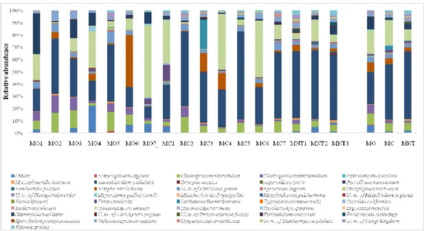 Figure  2.  Relative  abundance  of  grape’s  fungal  community  detected  by  NGS  at 