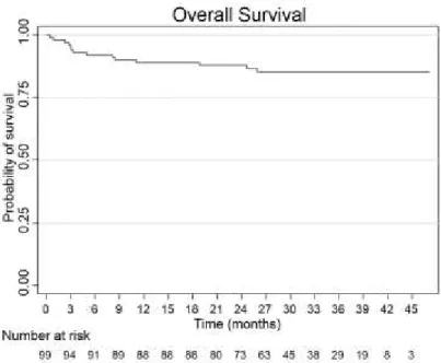Figure 2: Overall survival of the entire cohort of patients 
