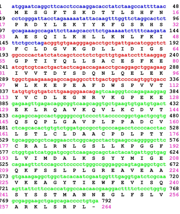 Figure  2.    Human  NNMT  coding  sequence.  Exons  are  showed  in  different  colours