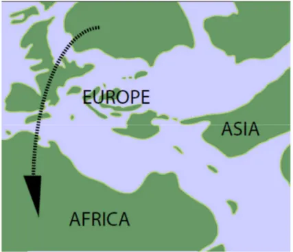 Figure 8. Paleogeographic map of Europe and North Africa in the Late Eocene. 