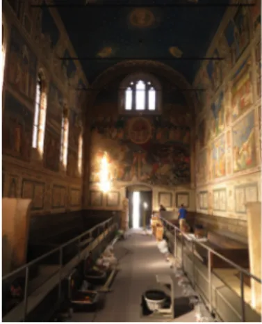Figura 3.1: Diffusione irregolare della luce causata dalla distribuzione asimmetrica delle finestre all’interno della Cappella degli Scrovegni.