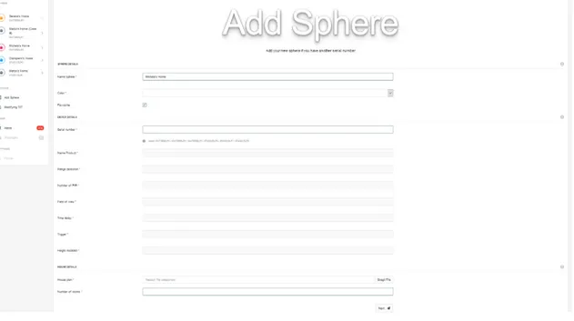 Figure 12: Add Sphere Web App area 