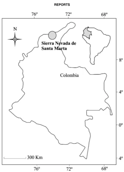 Figure 2. Location of the Sierra Nevada de Santa Marta, Colombia.