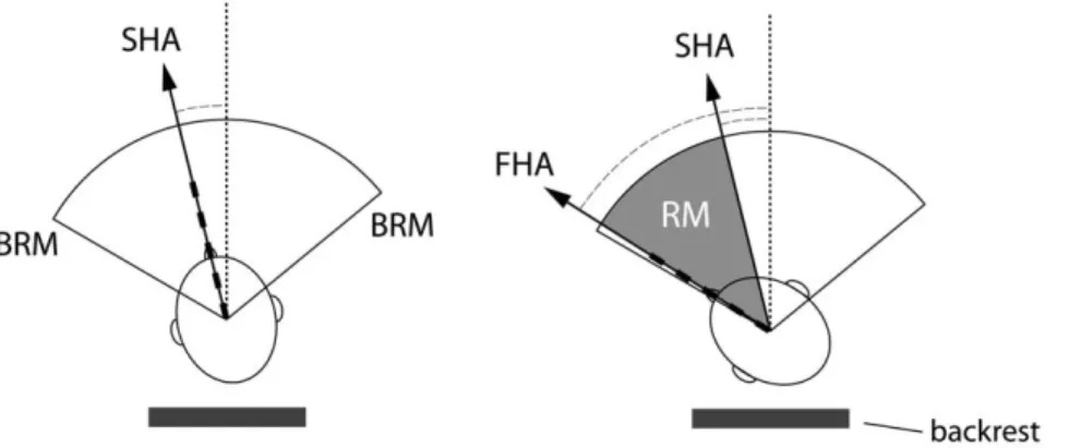 Figure 2. Schematic representation of the kinematic measures taken from the analysis of video-recordings