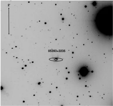 Fig. 22. IRAS 05302−0537: CAHA image in the narrowband [S II] fil- fil-ter. The IRAS source position and error ellipse are shown in black