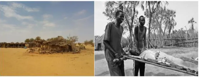 Figure 6 Difficult geographical accessibility in Sudan (left) and lack of transport means (South Sudan)