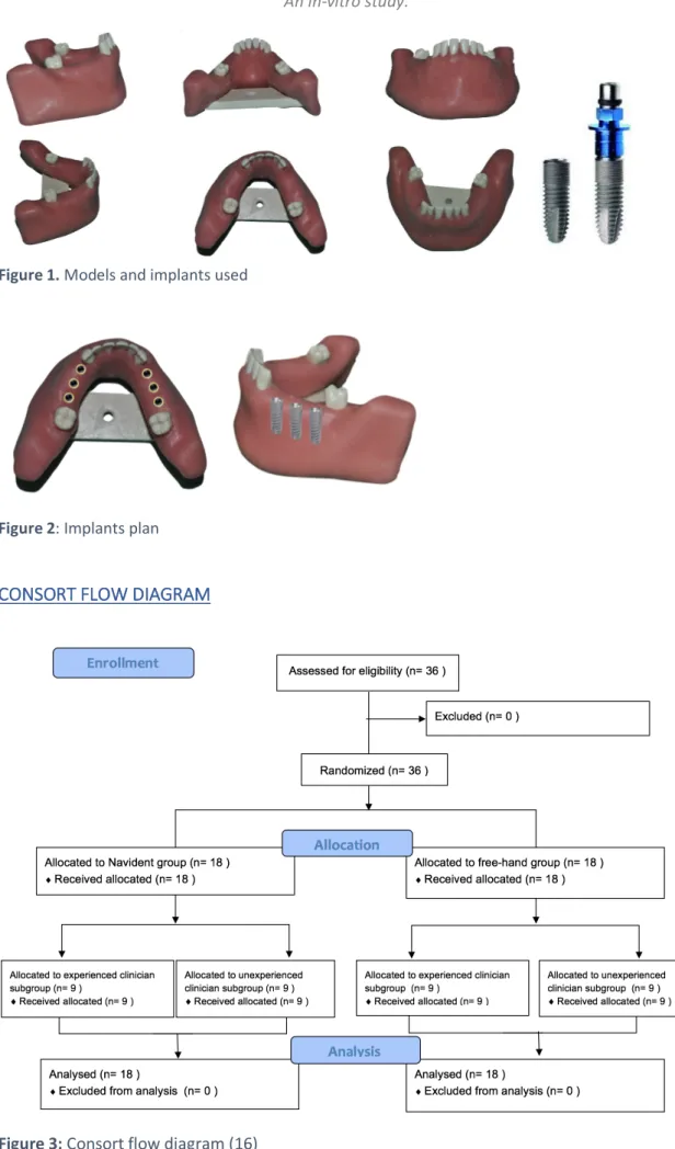 Figure 1. Models and implants used 