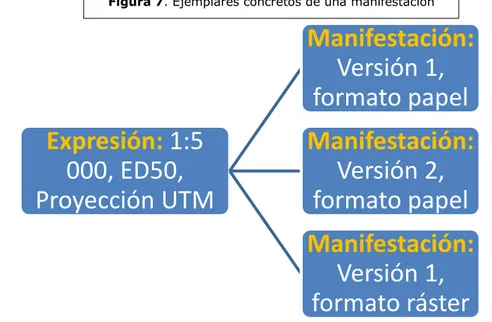 Figura 7. Ejemplares concretos de una manifestación 