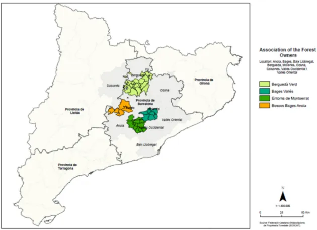 Figure 4. Location of forest owners’ associations. 