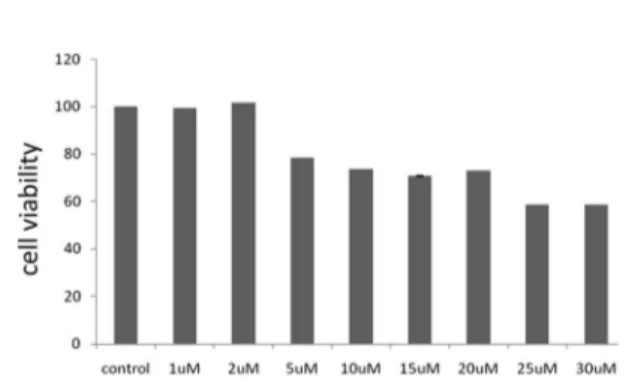 Fig. 8 Cytotoxicity assay for 2 in human osteosarcoma cells, HOS after 24 h of incubation.