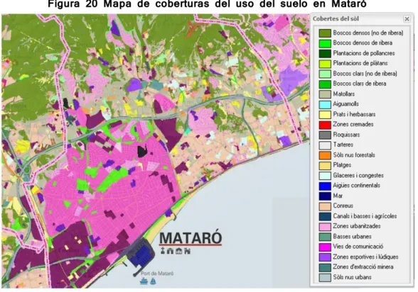 Figura 20 Mapa de coberturas del uso del suelo en Mataró 