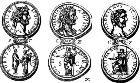Fig. 9 - Medalles dedicades a Adrià. Antonio Agustí, Dialogos de Medalles