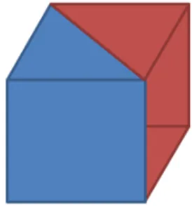 Figura 12: Ejemplo de un cubo formado por la uni´ on de dos tetraedros.