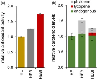 Figure 7 Lycopene crystalloids in HEBI leaves are similar to those in tomato fruit chromoplasts