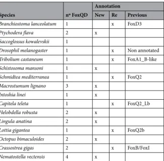 Figure 6.  Fox paralogs do not present syntenic relationships in Smed genome. Alignments between scaffolds  containing same-family Fox genes are represented with Circos