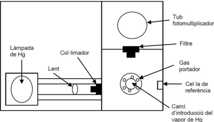 Figura 8. Configuració òptica del detector AFS. 