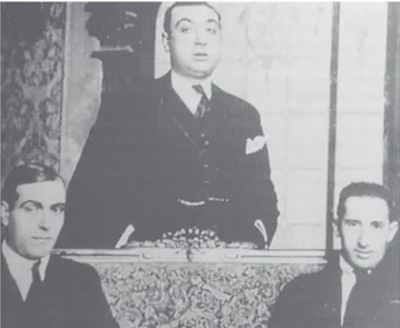 Figure 7. Salvador Seguí (1886-1923) at center, with Salvador Que- Que-mades (left) and Ángel Pestaña (right)