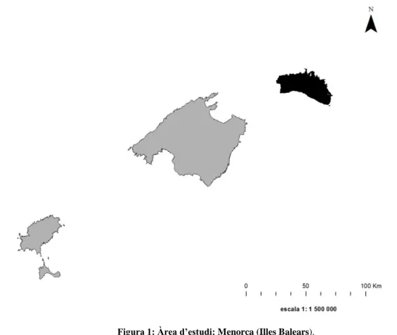 Figura 1: Àrea d’estudi: Menorca (Illes Balears). 